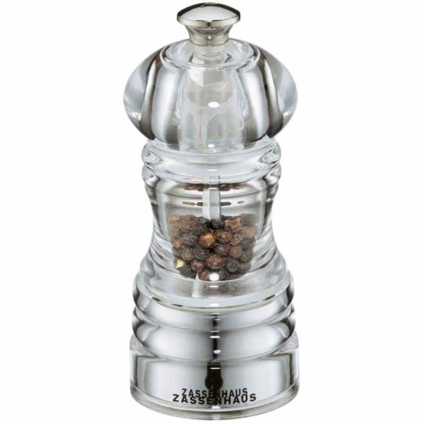 Moinho de pimenta acrílica Zassenhaus Berlin - Adicione sabor com estilo à sua cozinha! Compre agora este moinho de alta qualidade.