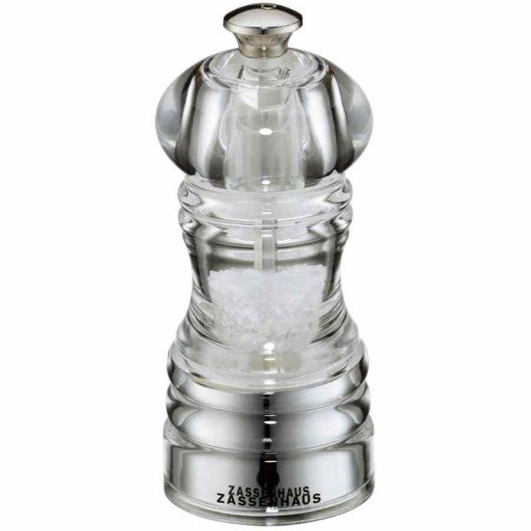 Moinho de sal acrílico Zassenhaus Berlin - Design elegante e funcional para temperar com precisão. Adicione um toque de sofisticação à sua cozinha!
