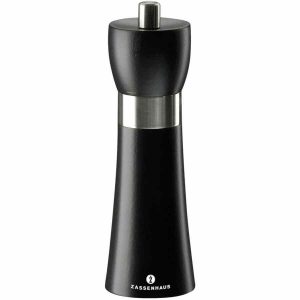 Moinho de pimenta Zassenhaus Hamburg 18 cm, preto - Moedor de especiarias de alta qualidade para cozinha gourmet. Compre online agora!